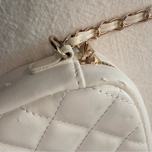 NWOT Forever21 White Quilted Chain Crossbody - Picture 12 of 12